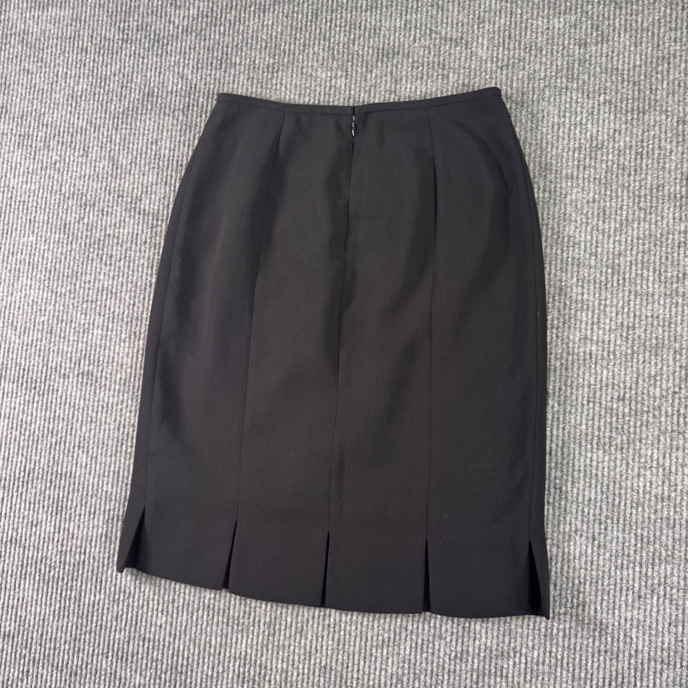 Quiet Luxury Black Pencil Skirt Womens 8 Classic Career Lined Minimalist Chic - Picture 3 of 7